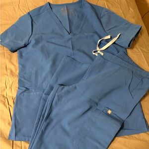 Figs Royal Blue Scrub Set